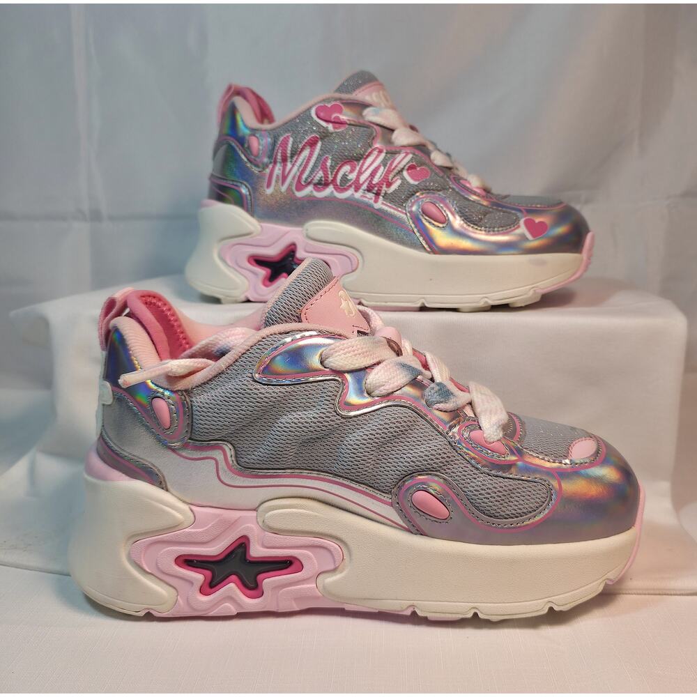 MSCHF Super Baby Olivia Platform Sneakers Women’s Size 6 Pink Iridescent Shoes